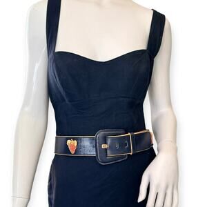 1980s Escada Strawberry Swarovski Crystals Rhinestones Belt Size 40 / M